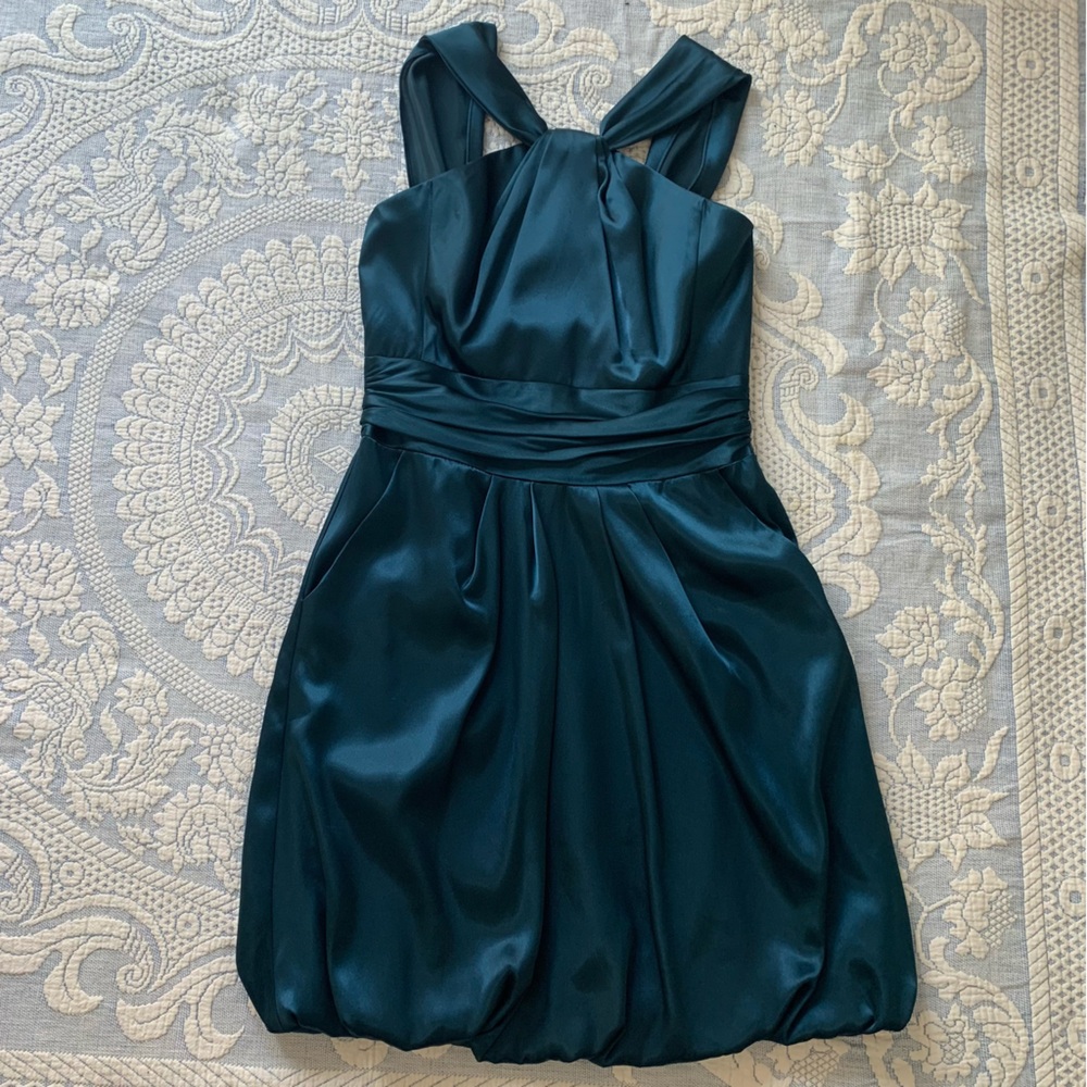 David's Bridal Teal Gown